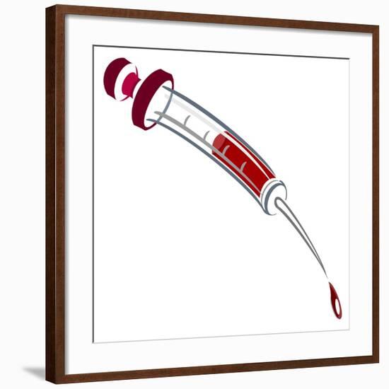 Medicine: syringe filled with blood-Neale Osborne-Framed Giclee Print