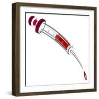 Medicine: syringe filled with blood-Neale Osborne-Framed Giclee Print