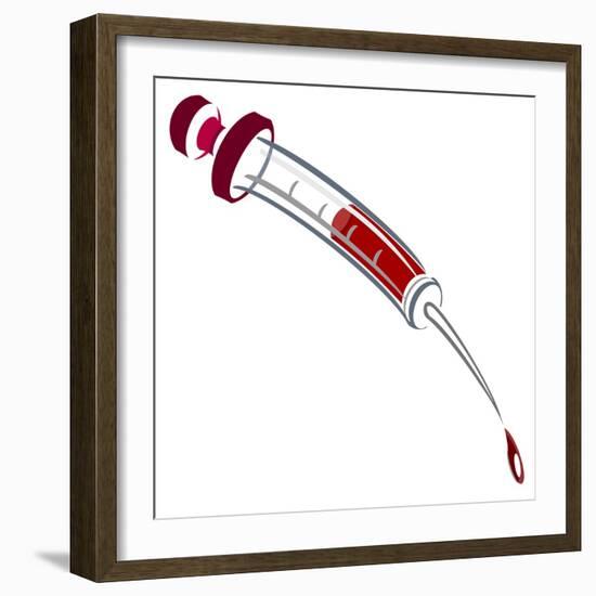 Medicine: syringe filled with blood-Neale Osborne-Framed Giclee Print