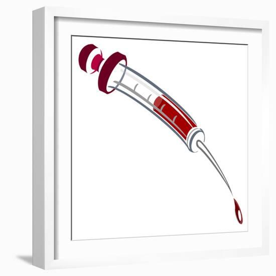 Medicine: syringe filled with blood-Neale Osborne-Framed Giclee Print