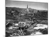 Medics' Ambulance Truck Driving Through Wreckage Left Behind at Battle Site During WWII-null-Mounted Photographic Print