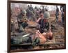 Medics Treat Wounded-Associated Press-Framed Photographic Print