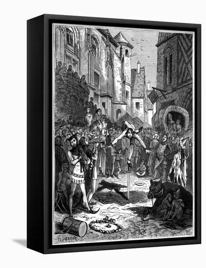 Medieval Acrobat and Street Entertainment, 1882-1884-G Jeanne-Framed Stretched Canvas