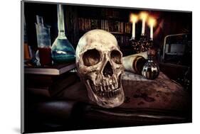 Medieval Alchemist Laboratory. Halloween. Fairy-Tale Interior.-prometeus-Mounted Photographic Print