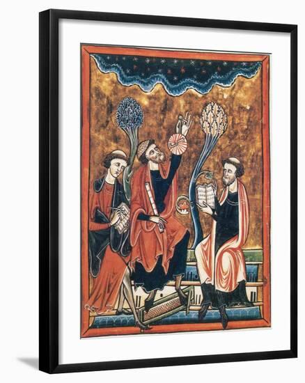 Medieval Astronomers with Astrolabe-Science Source-Framed Giclee Print