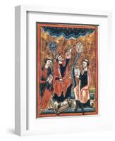 Medieval Astronomers with Astrolabe-Science Source-Framed Giclee Print