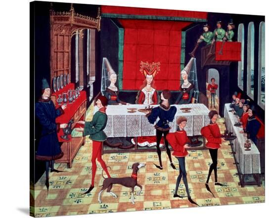 Medieval Banquet for the Queen--Stretched Canvas