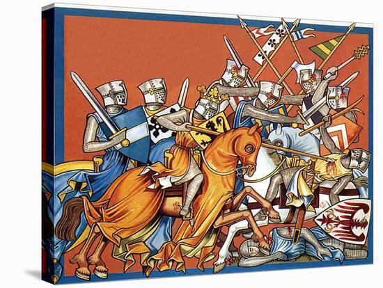 Medieval Battle-Escott-Stretched Canvas