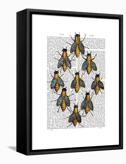 Medieval Bees-Fab Funky-Framed Stretched Canvas