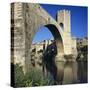 Medieval Bridge, Besalu, Catalunya (Costa Brava), Spain-Stuart Black-Stretched Canvas