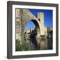 Medieval Bridge, Besalu, Catalunya (Costa Brava), Spain-Stuart Black-Framed Photographic Print