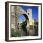 Medieval Bridge, Besalu, Catalunya (Costa Brava), Spain-Stuart Black-Framed Photographic Print