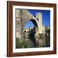 Medieval Bridge, Besalu, Catalunya (Costa Brava), Spain-Stuart Black-Framed Photographic Print