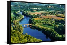Medieval Bridge over the Dordogne River Perigord France-OSTILL-Framed Stretched Canvas