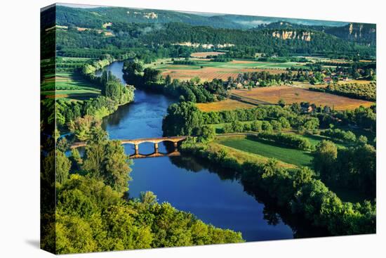 Medieval Bridge over the Dordogne River Perigord France-OSTILL-Stretched Canvas