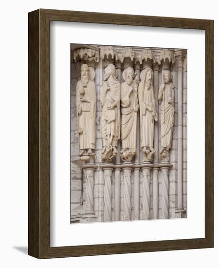 Medieval Carvings of Old Testament Figures, North Porch, Chartres Cathedral, UNESCO World Heritage-Nick Servian-Framed Photographic Print