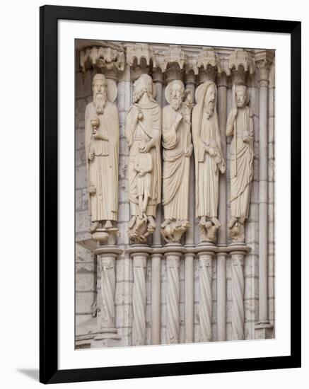 Medieval Carvings of Old Testament Figures, North Porch, Chartres Cathedral, UNESCO World Heritage-Nick Servian-Framed Photographic Print