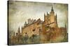 Medieval Castle Alcazar, Segovia,Spain- Picture In Paintig Style-Maugli-l-Stretched Canvas