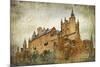 Medieval Castle Alcazar, Segovia,Spain- Picture In Paintig Style-Maugli-l-Mounted Art Print