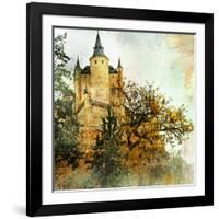 Medieval Castle Alcazar, Segovia,Spain- Picture In Painting Style-Maugli-l-Framed Art Print