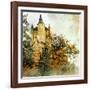 Medieval Castle Alcazar, Segovia,Spain- Picture In Painting Style-Maugli-l-Framed Art Print