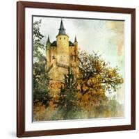 Medieval Castle Alcazar, Segovia,Spain- Picture In Painting Style-Maugli-l-Framed Art Print