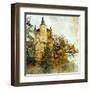 Medieval Castle Alcazar, Segovia,Spain- Picture In Painting Style-Maugli-l-Framed Art Print