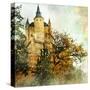 Medieval Castle Alcazar, Segovia,Spain- Picture In Painting Style-Maugli-l-Stretched Canvas