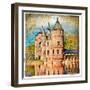 Medieval Castle - Artwork In Painting Style (From My Castles Collection)-Maugli-l-Framed Art Print