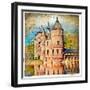 Medieval Castle - Artwork In Painting Style (From My Castles Collection)-Maugli-l-Framed Art Print