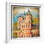 Medieval Castle - Artwork In Painting Style (From My Castles Collection)-Maugli-l-Framed Art Print