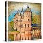 Medieval Castle - Artwork In Painting Style (From My Castles Collection)-Maugli-l-Stretched Canvas