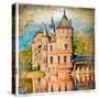 Medieval Castle - Artwork In Painting Style (From My Castles Collection)-Maugli-l-Stretched Canvas