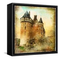 Medieval Castle - Artwork In Painting Style-Maugli-l-Framed Stretched Canvas