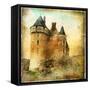 Medieval Castle - Artwork In Painting Style-Maugli-l-Framed Stretched Canvas