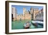 Medieval Castle on Lake Garda in Sirmione, Northern Italy.-rglinsky-Framed Photographic Print