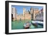 Medieval Castle on Lake Garda in Sirmione, Northern Italy.-rglinsky-Framed Photographic Print