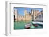 Medieval Castle on Lake Garda in Sirmione, Northern Italy.-rglinsky-Framed Photographic Print