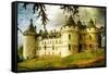 Medieval Castle - Picture In Painting Style-Maugli-l-Framed Stretched Canvas