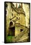 Medieval Castle- Picture In Retro Style-Maugli-l-Framed Stretched Canvas