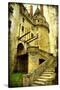 Medieval Castle- Picture In Retro Style-Maugli-l-Stretched Canvas