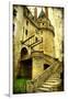 Medieval Castle- Picture In Retro Style-Maugli-l-Framed Art Print