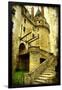 Medieval Castle- Picture In Retro Style-Maugli-l-Framed Art Print