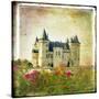 Medieval Castle - Retro Style Picture With Artistic Border-Maugli-l-Stretched Canvas