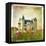 Medieval Castle - Retro Style Picture With Artistic Border-Maugli-l-Framed Stretched Canvas