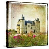 Medieval Castle - Retro Style Picture With Artistic Border-Maugli-l-Stretched Canvas