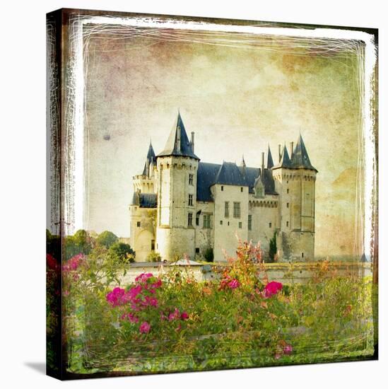 Medieval Castle - Retro Style Picture With Artistic Border-Maugli-l-Stretched Canvas