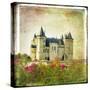 Medieval Castle - Retro Style Picture With Artistic Border-Maugli-l-Stretched Canvas