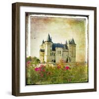 Medieval Castle - Retro Style Picture With Artistic Border-Maugli-l-Framed Art Print