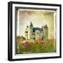 Medieval Castle - Retro Style Picture With Artistic Border-Maugli-l-Framed Art Print